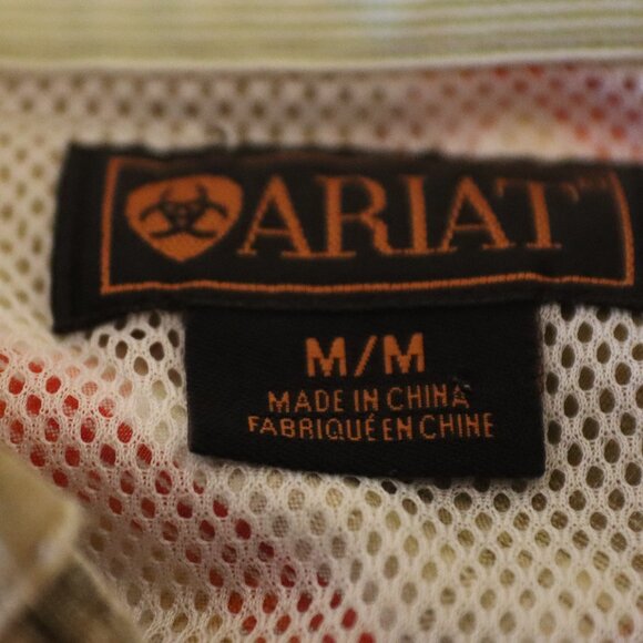 Ariat Men's Plaid Button Down Cotton/Polyester Blend Size Medium - Picture 2 of 16